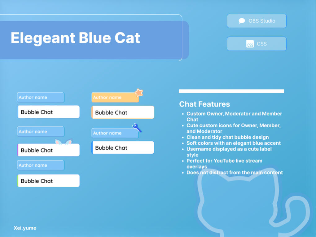 Elegant Blue Cat