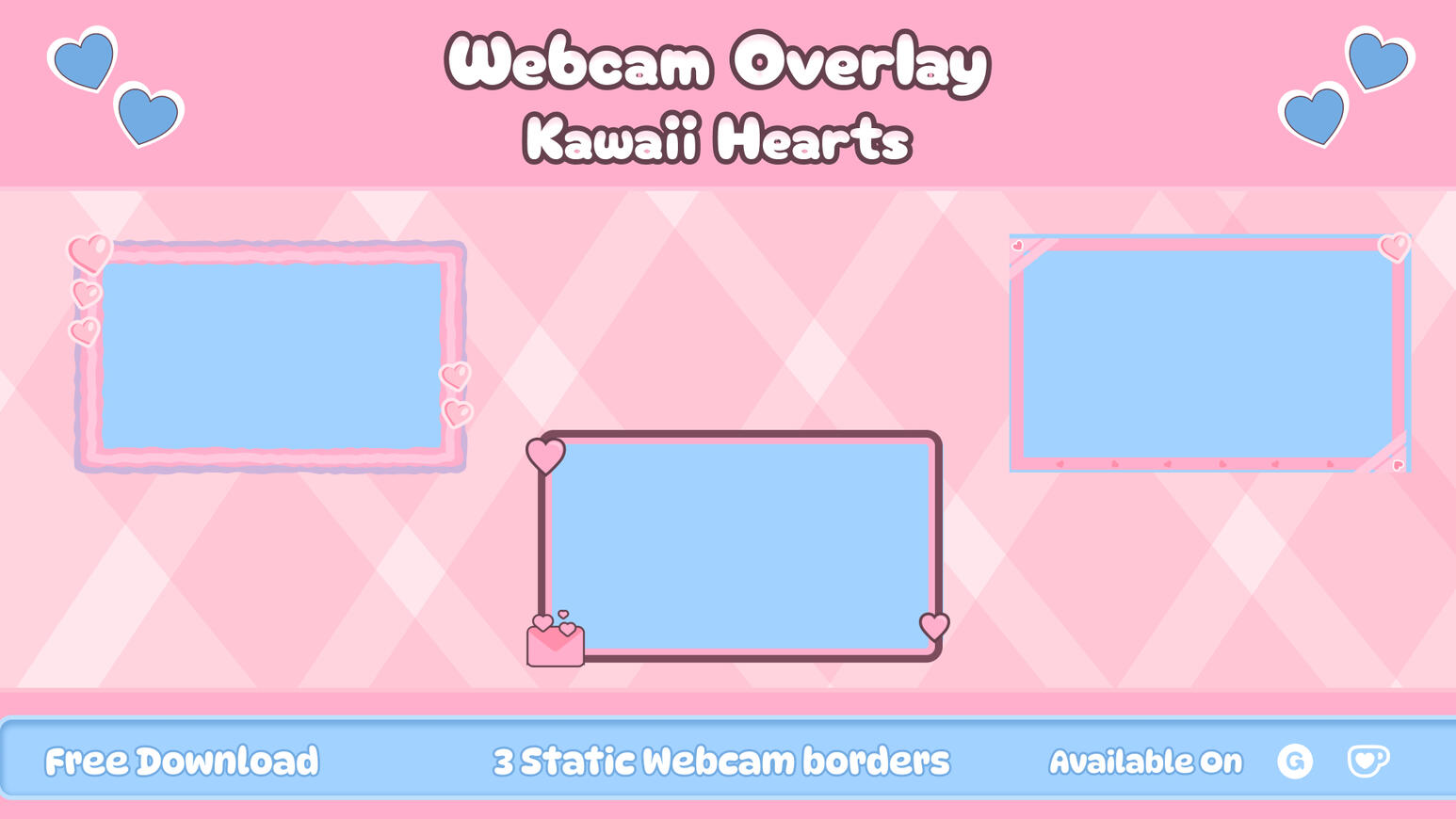 Kawaii Hearts Frame Border